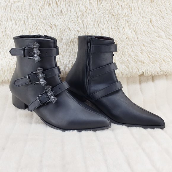 Warlock Bat Buckle Multi Strap Men\'s Goth Dress Boots main image 6